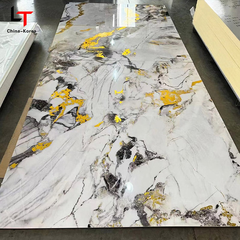 Vattentät 1220×2440 mm 3 mm PVC UV-skiva för invändig väggpaneldekoration med högglansfinish för huskontorsdesigndekor