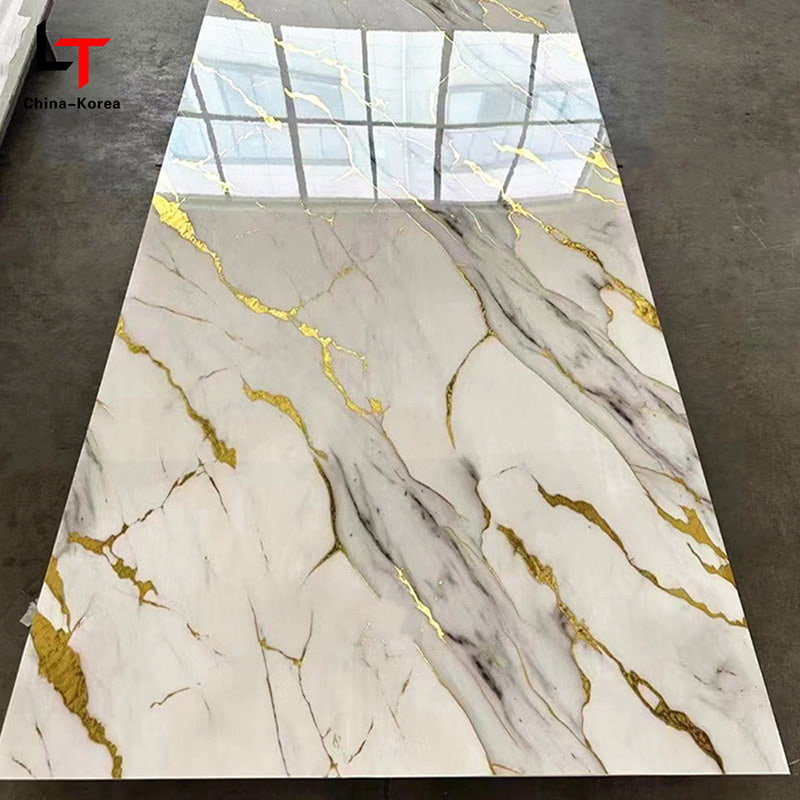 Vattentät 1220×2440 mm 3 mm PVC UV-skiva för invändig väggpaneldekoration med högglansfinish för huskontorsdesigndekor