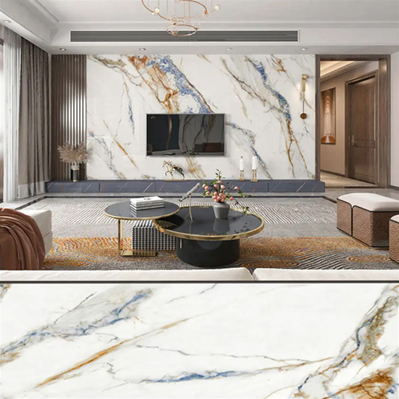 1220×2800 mm UV-belagd PVC-marmorskiva för möbler och skåp Lätt och hållbar dekoration Laminerad plastväggpanel