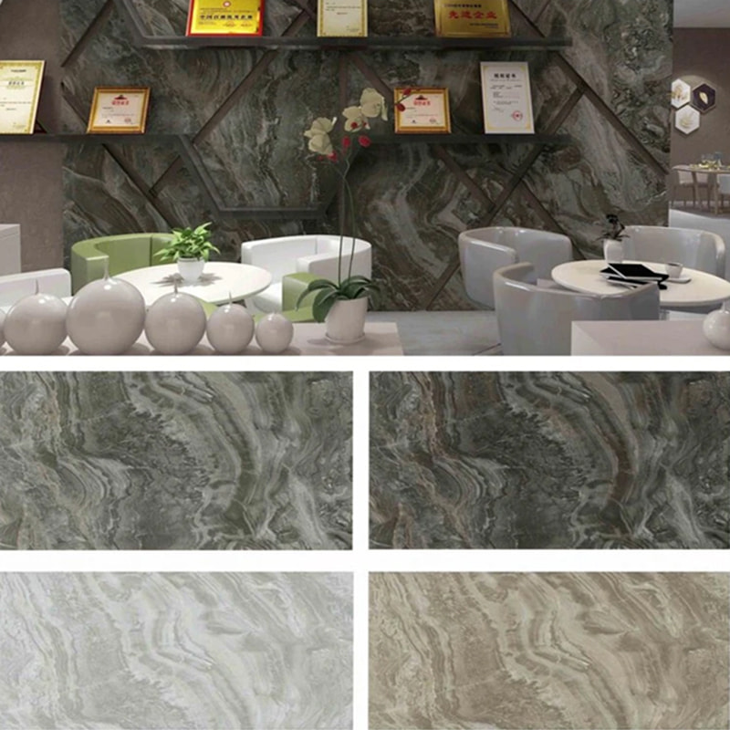 1220mm×2440mm SPC Väggpanel Badrumsväggskiva Vattentät och flamskyddad Miljövänlig interiör UV-dekorativa paneler