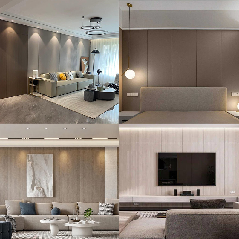 1220×2440 mm Miljövänlig PVC träfaner ådring dekorativa väggpaneler för inomhusväggbeklädnad Vattentät reptålig Enkel att installera