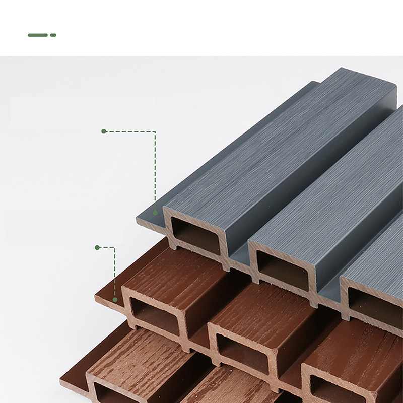 Vattentålig PVC WPC räfflad väggpanel med halkskyddad borstad galler utvändig lamellvägg för utomhus- och badrumsfasader