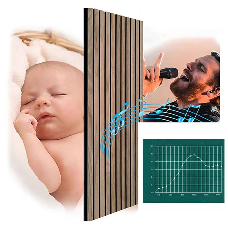 Modern interiör WPC Akustiska väggpaneler Dekorativ sammankopplande design Ljudisolerad Brandsäker ljudabsorberande exteriörgaller