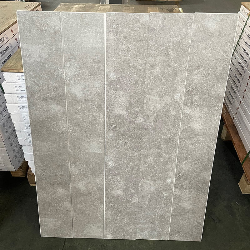 Vit och svart marmor Träkorn styv kärna Interlock Click Lock Vinyl Plank Golv Piso PVC Interiör Click Piso SPC Golv