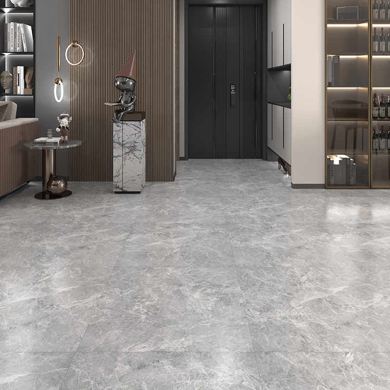 Vit och svart marmor Träkorn styv kärna Interlock Click Lock Vinyl Plank Golv Piso PVC Interiör Click Piso SPC Golv