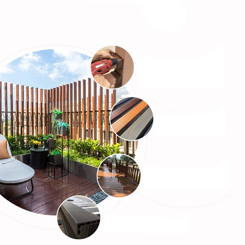 Snäpp på gör-det-själv-golv Utomhus Vattentät Wpc-uteplats Kompositkonstruerade golv Interlocking Däck Kakelbrädor